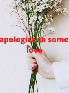 How to apologize to someone you love