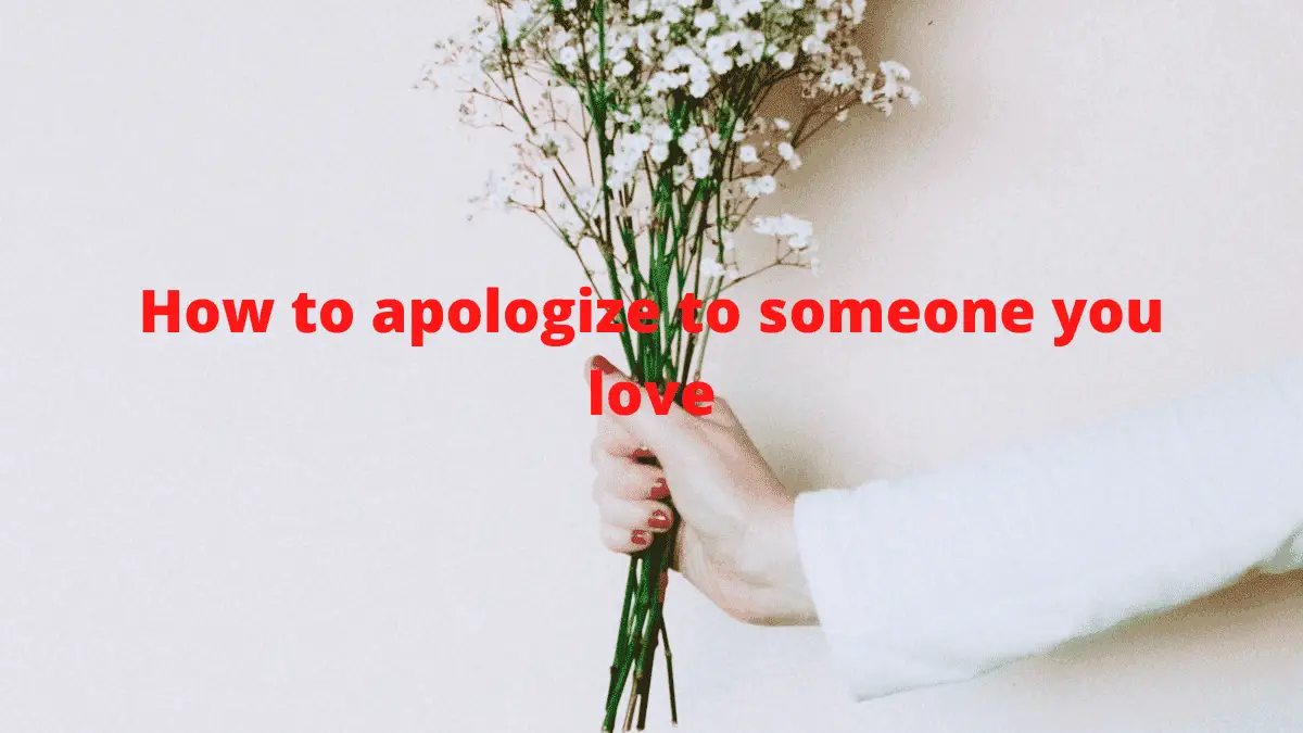 How to apologize to someone you love