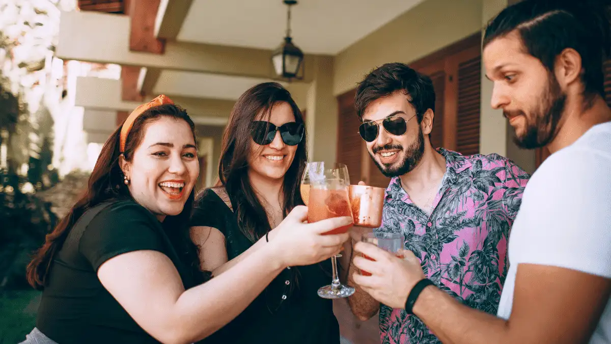 Friends Making A Toast For Their Friendship