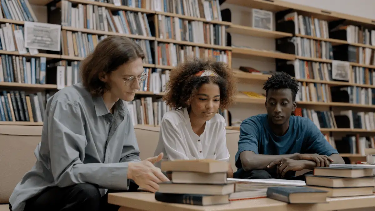 People Studying Inside A Library