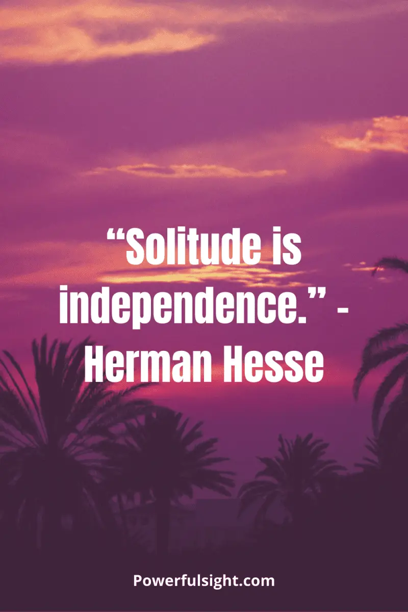 “Solitude is independence.” – Herman Hesse from www.powerfulsight.com