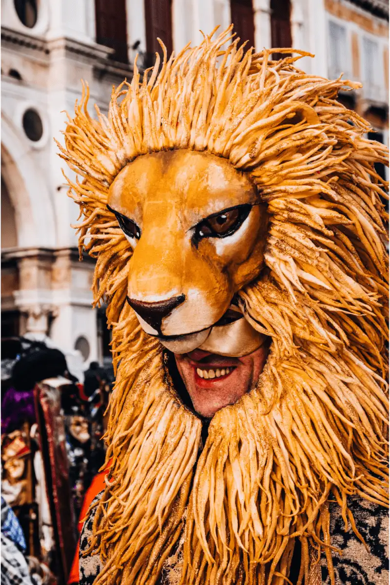 Brown lion head couples Halloween costume