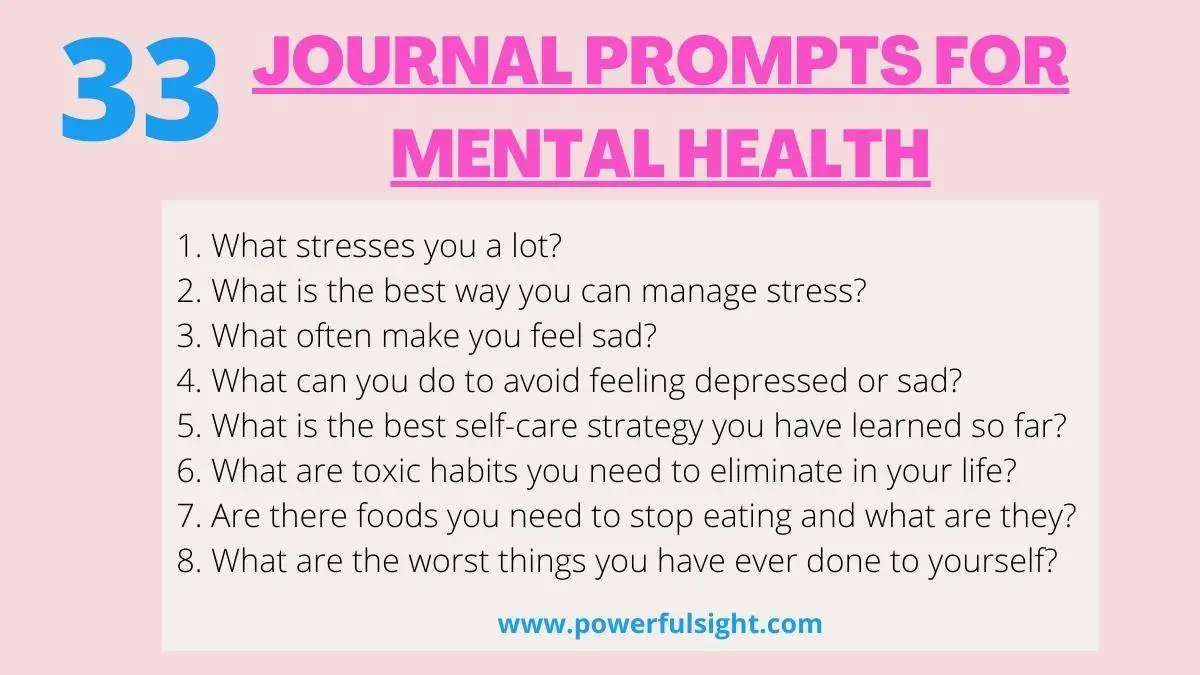 33 Journal prompts for mental health