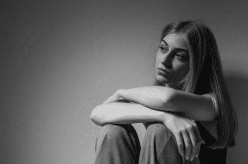 lonely woman trying to cope