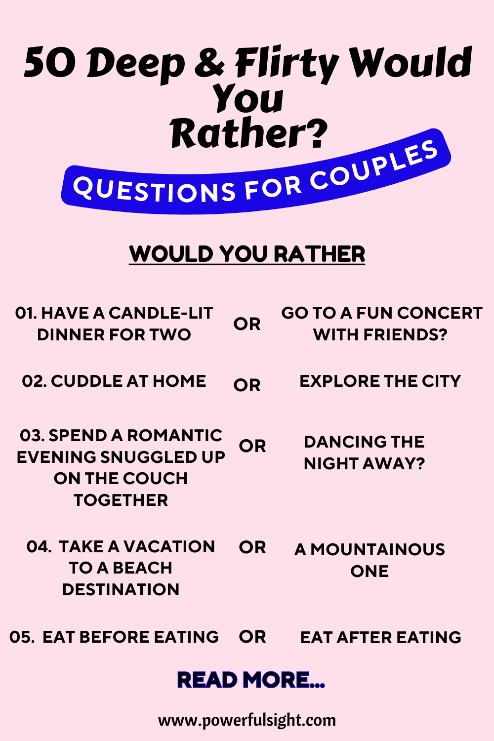 50 Would You Rather Questions For Couples Deep And Flirty