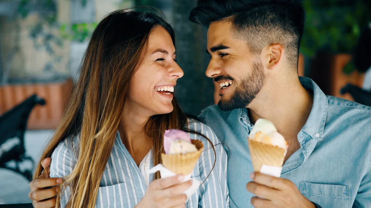 couple laughing