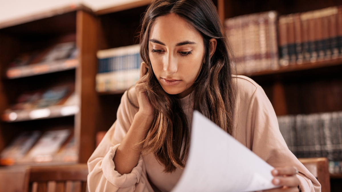 A student studying