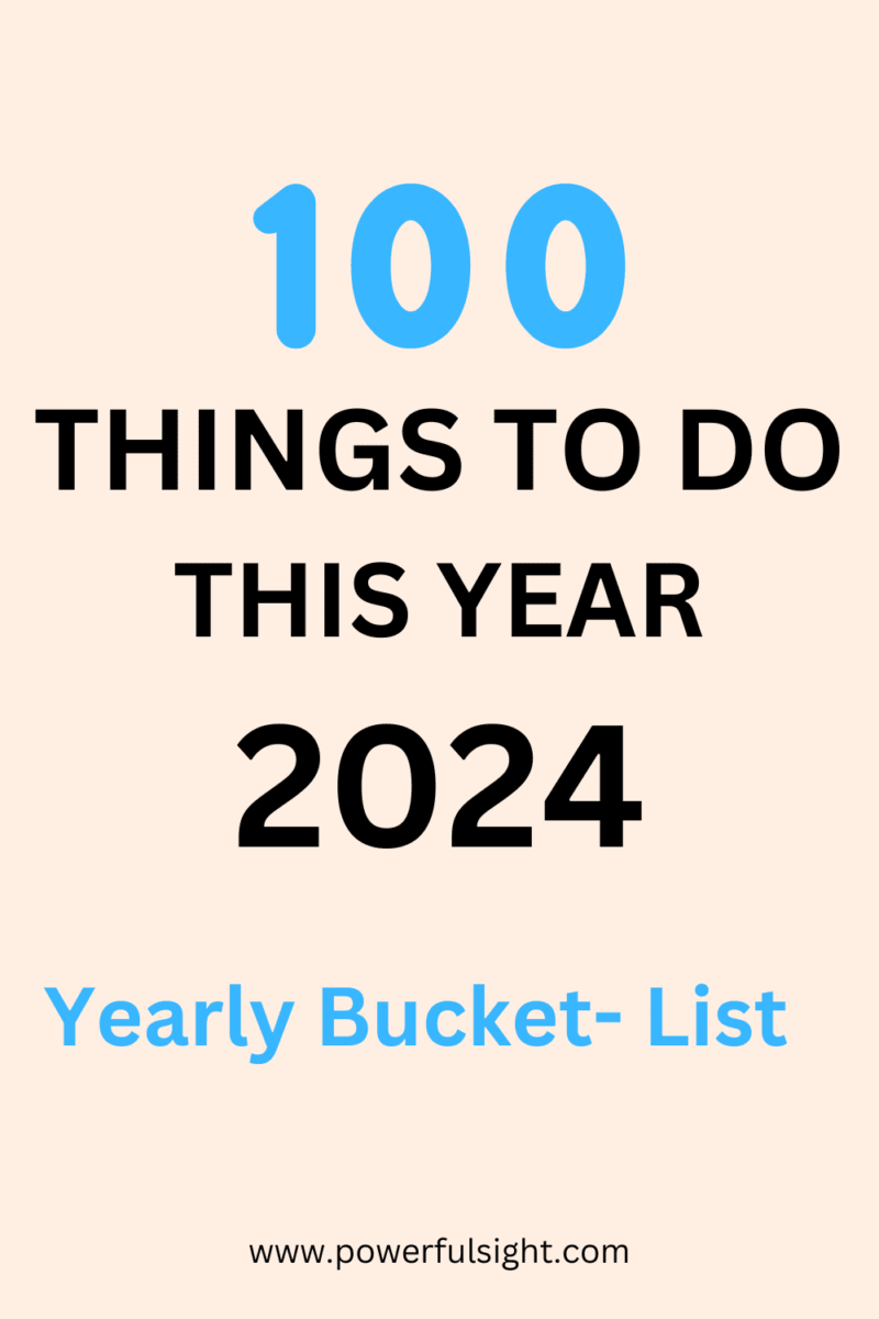 100 Things to do this year