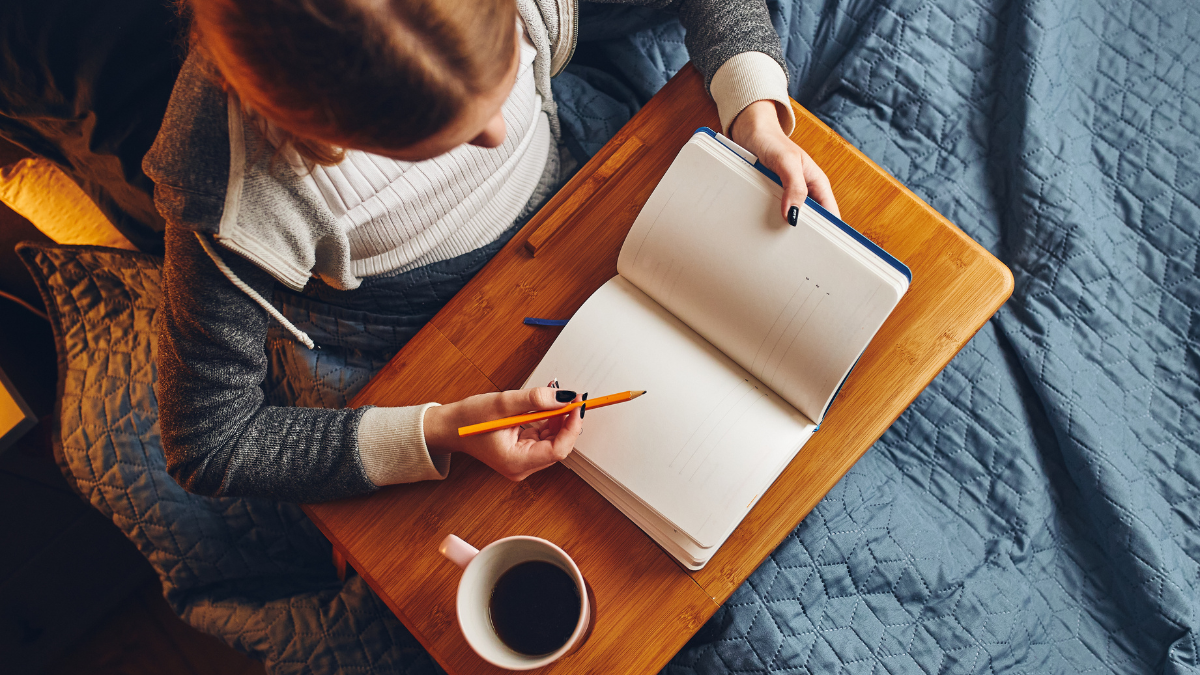 A woman writing