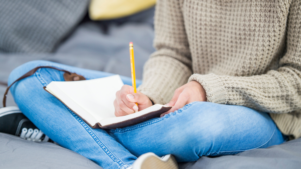 A woman writing