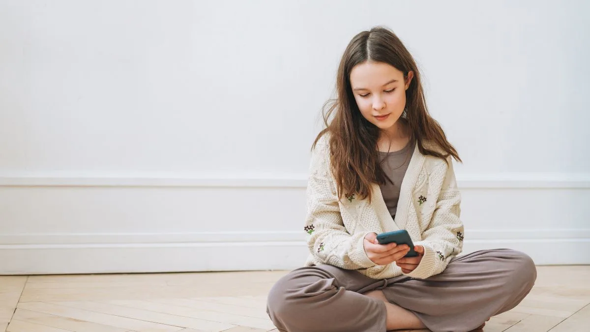 A girl using her phone