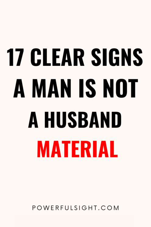 signs a man is not a husband material