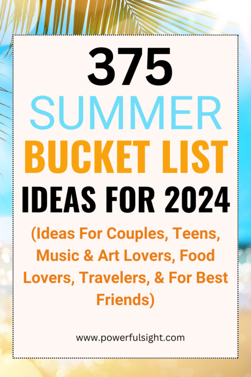 Summer bucket list 2024 