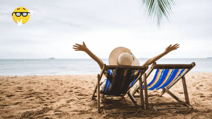 A woman relaxing on summer