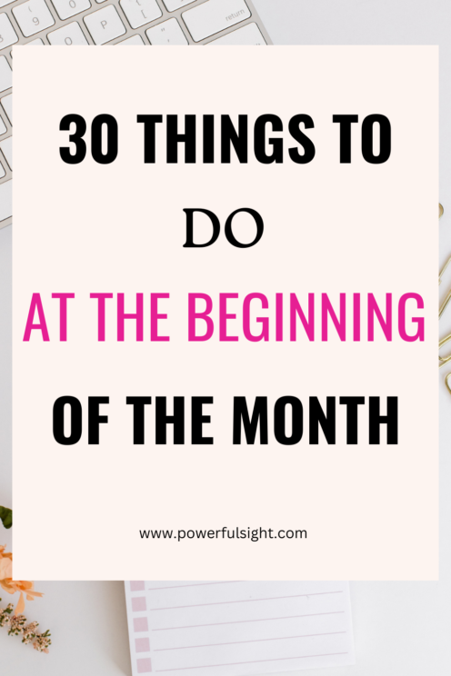 Things to do at the beginning of every month