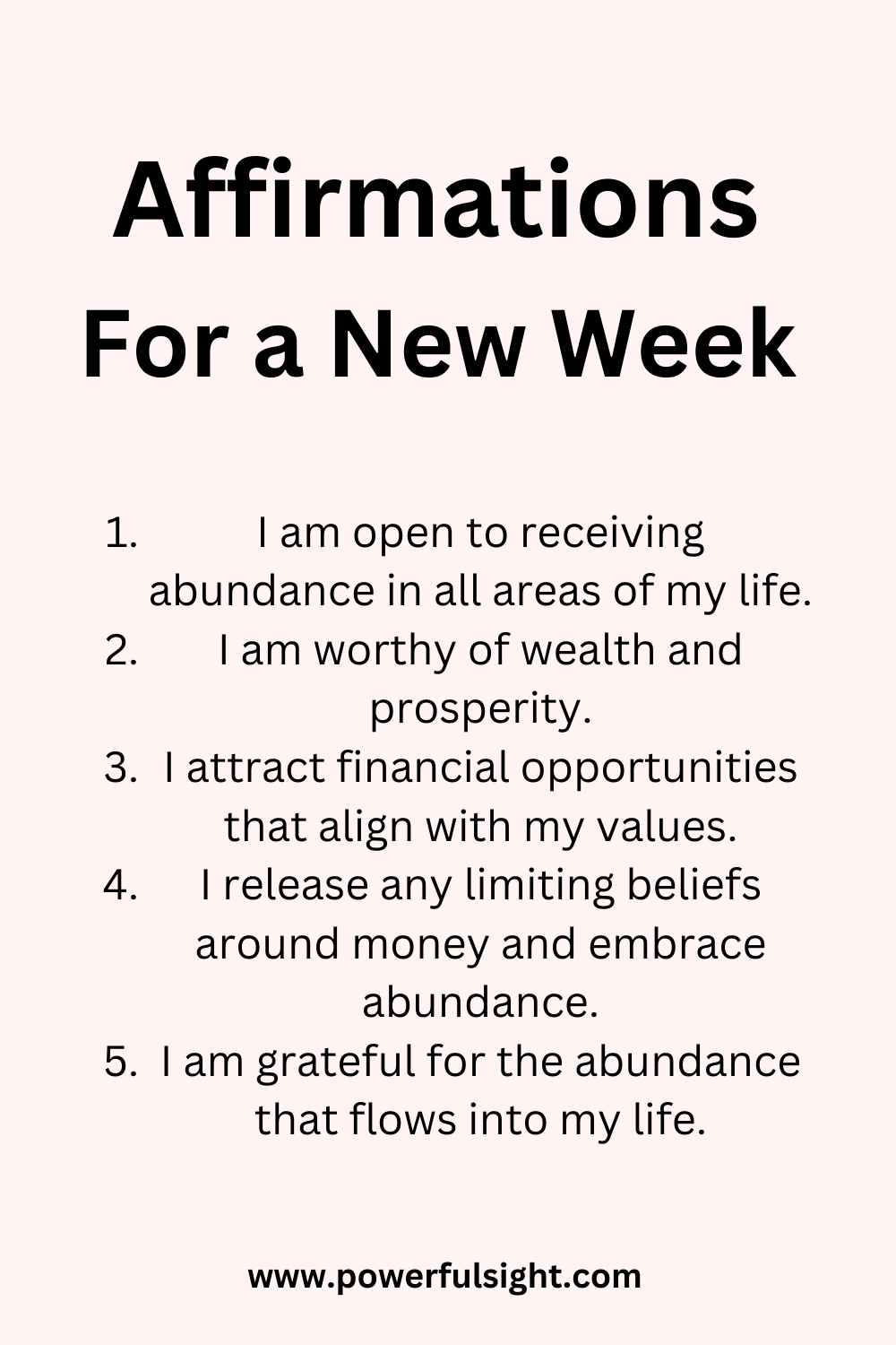 Affirmations for a Fresh Start to Your Week - Powerful Sight