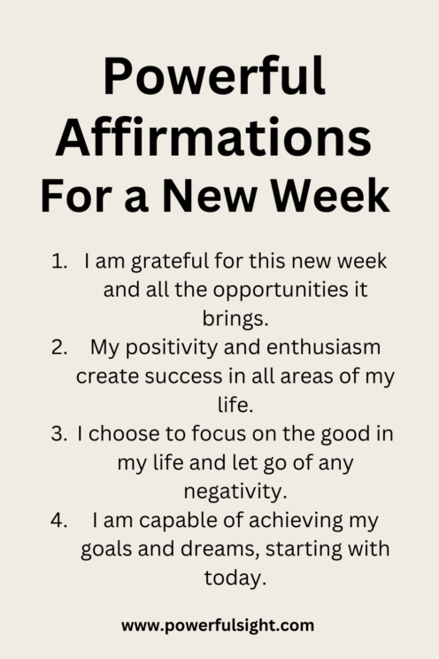 Affirmations for a new week