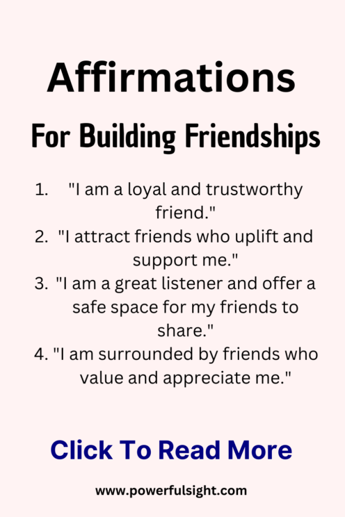 Affirmations for Friendships