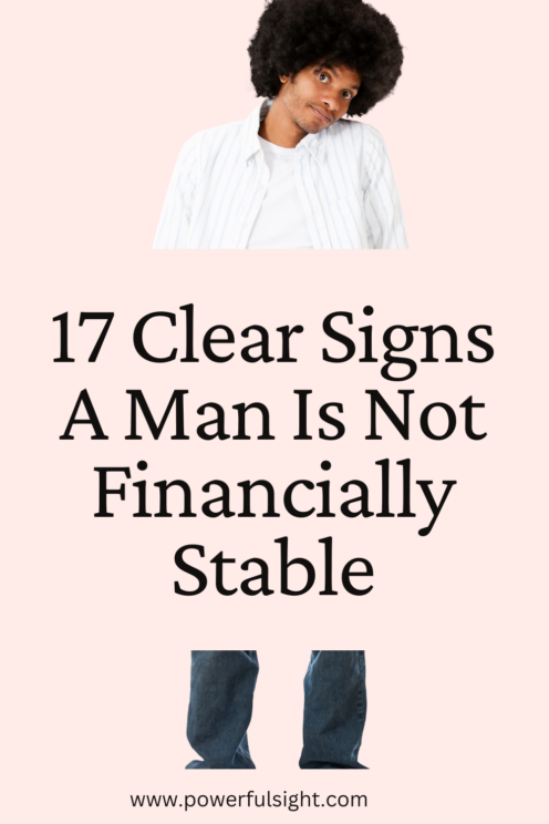 signs a man has no money