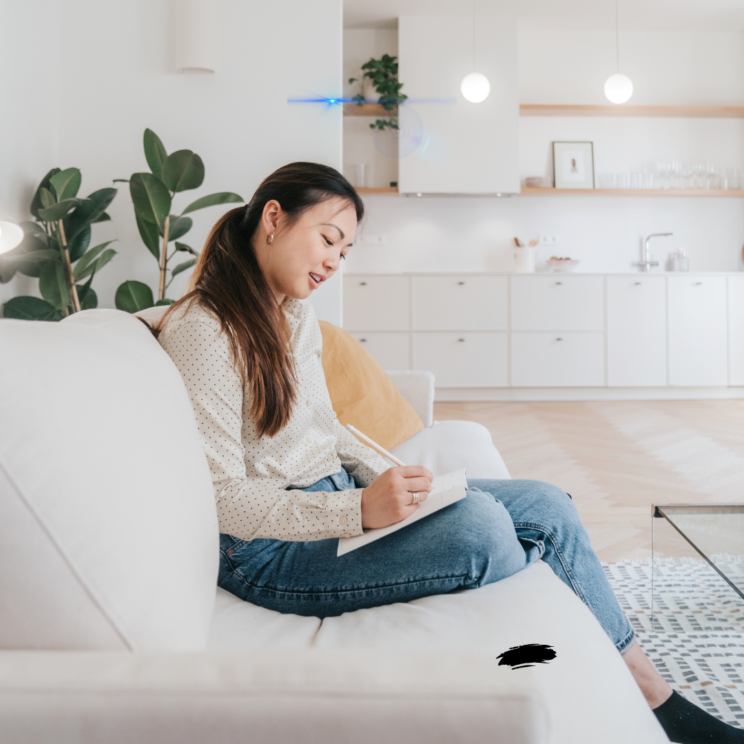 A woman journaling