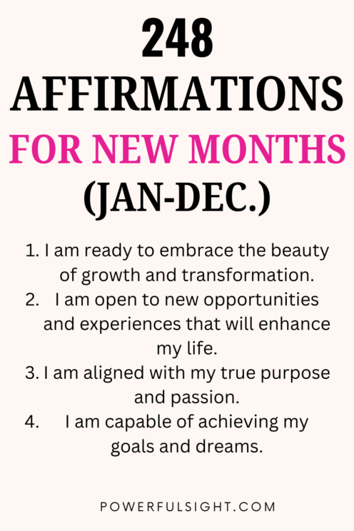 Affirmations for new month