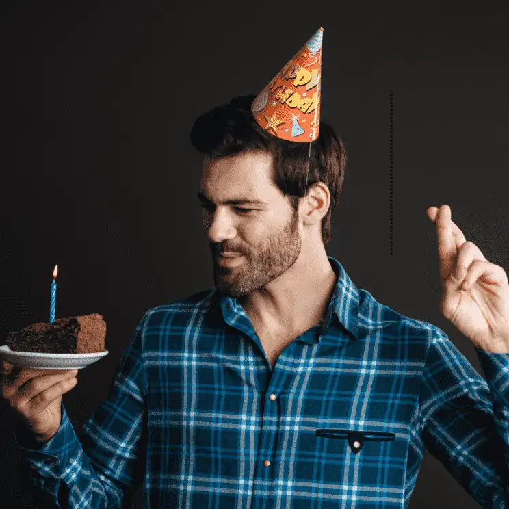 A guy celebrating his birthday