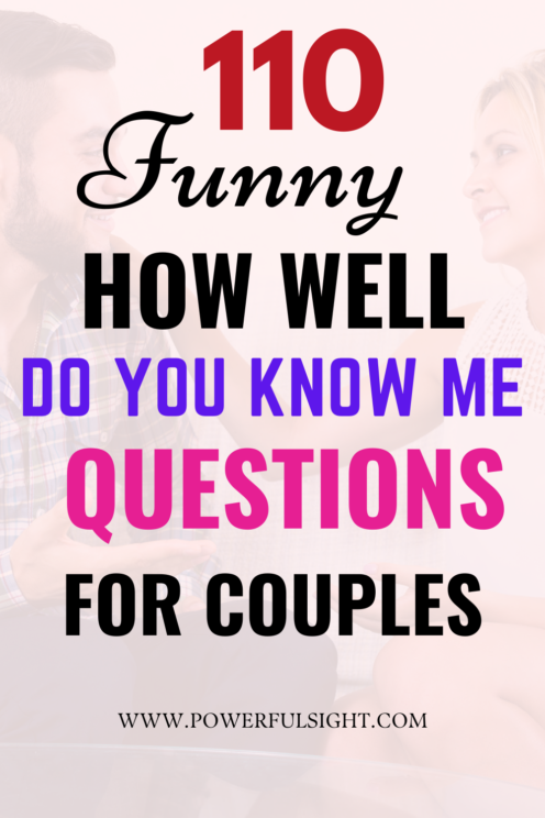 How well do you know me questions for couples