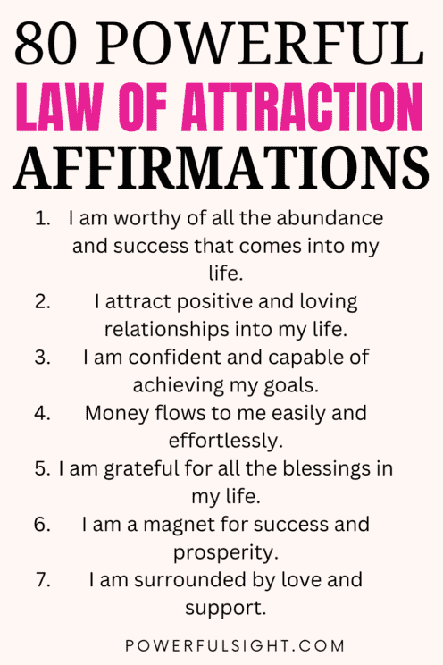 Law of attraction affirmations