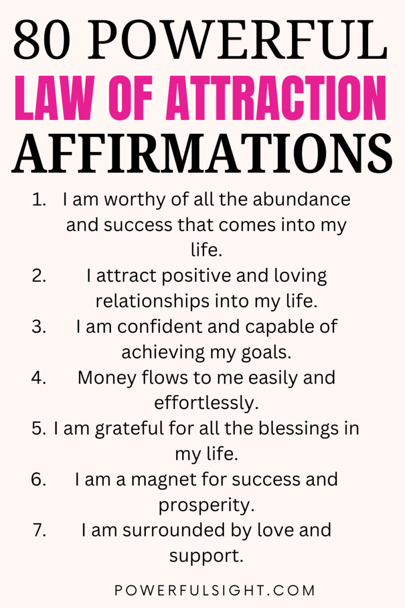 80 Law of Attraction Affirmations To Attract Anything You Want ...