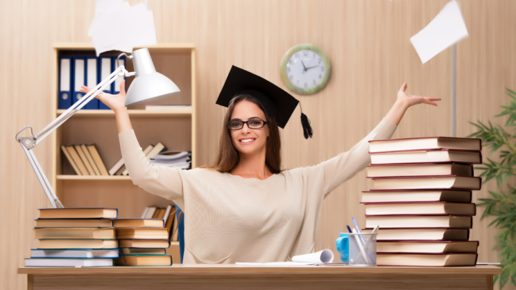 A student studying