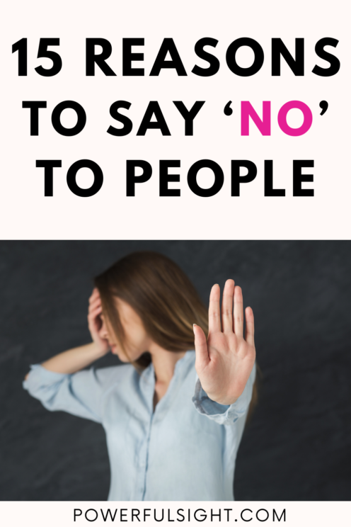 Reasons to Say No to People