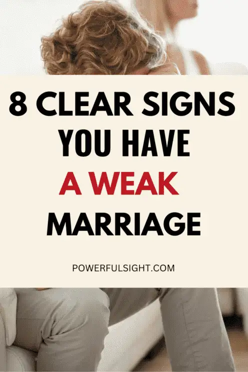 Signs of a weak marriage