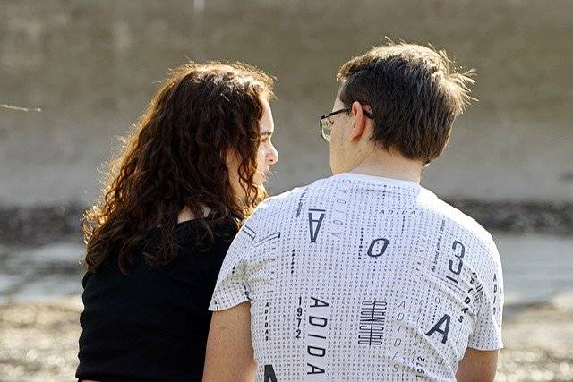 Two lovers talking to each other