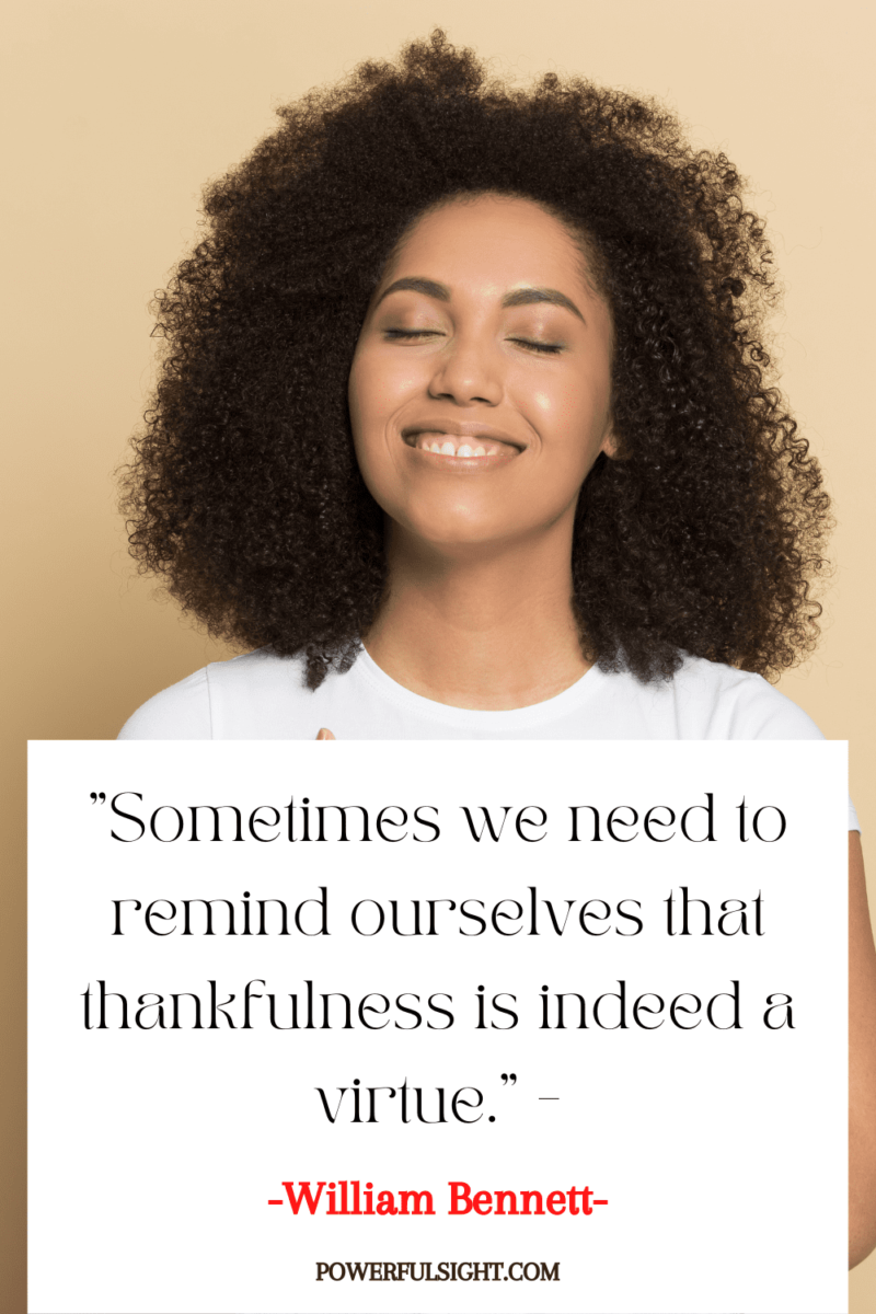 "Sometimes we need to remind ourselves that thankfulness is indeed a virtue."