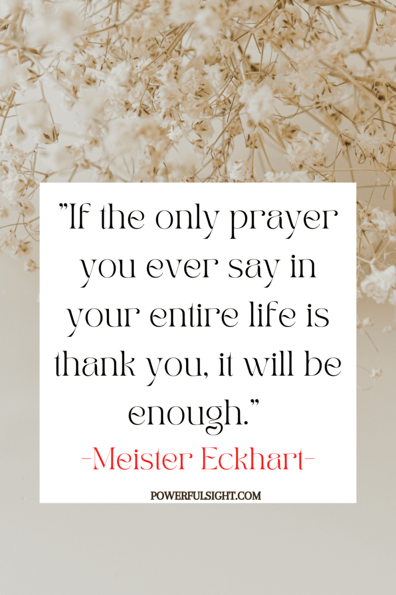 "If the only prayer you ever say in your entire life is thank you, it will be enough."