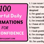 100 Daily affirmations for self confidence