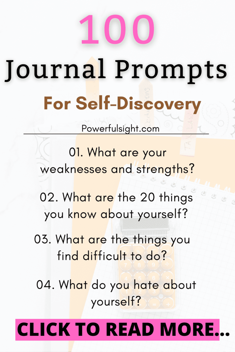 100 Journal prompts for self discovery