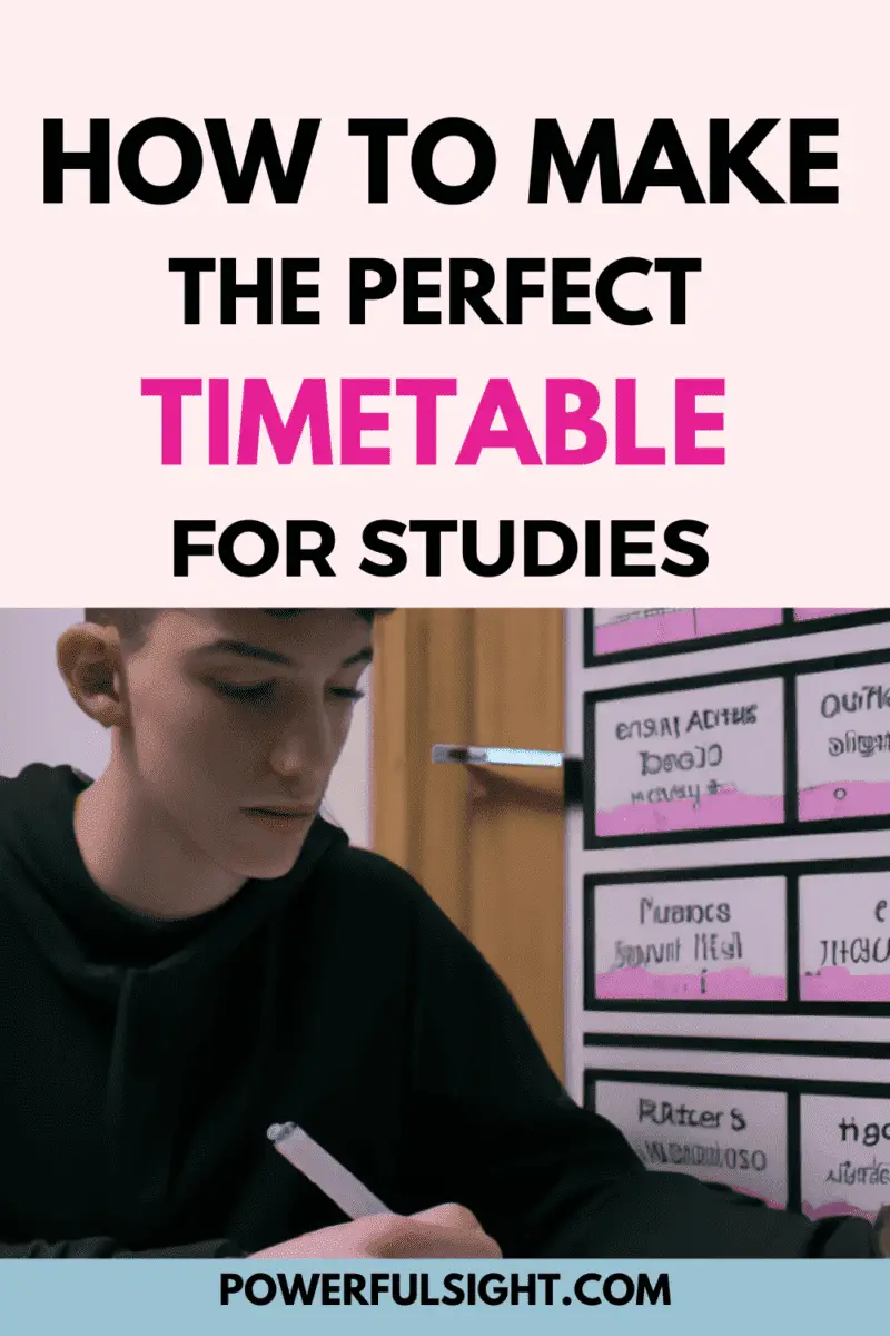 How to make perfect timetable for study