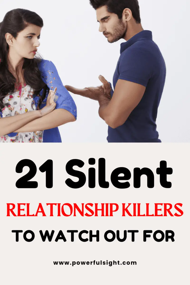 Pinterest pin about 21 Silent relationship killers you should watch out for