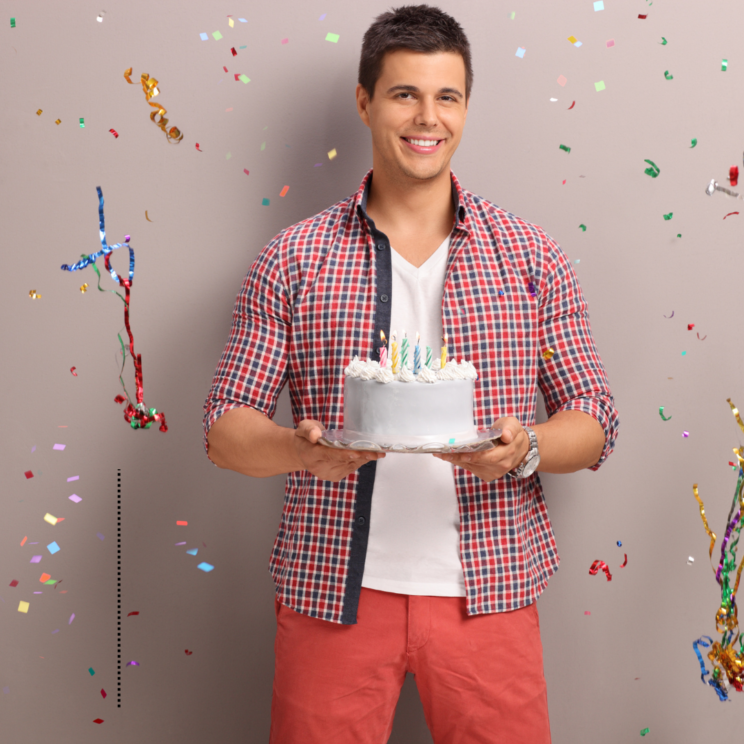 A guy celebrating his birthday