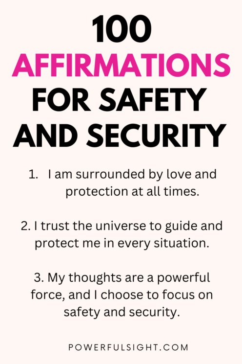 100 affirmations for Safety and Security
