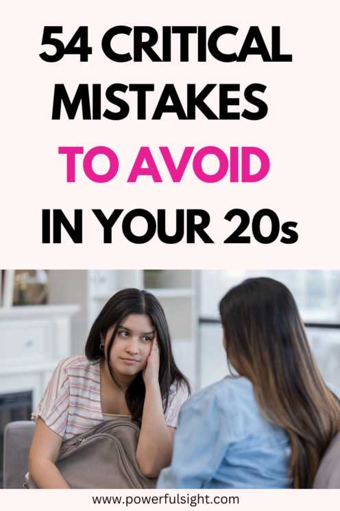 Mistakes to avoid in your 20s