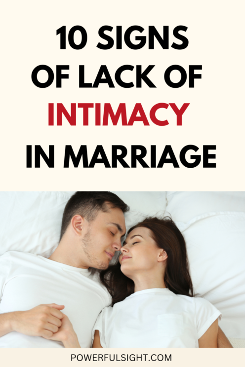 Signs of Lack of Intimacy In Marriage