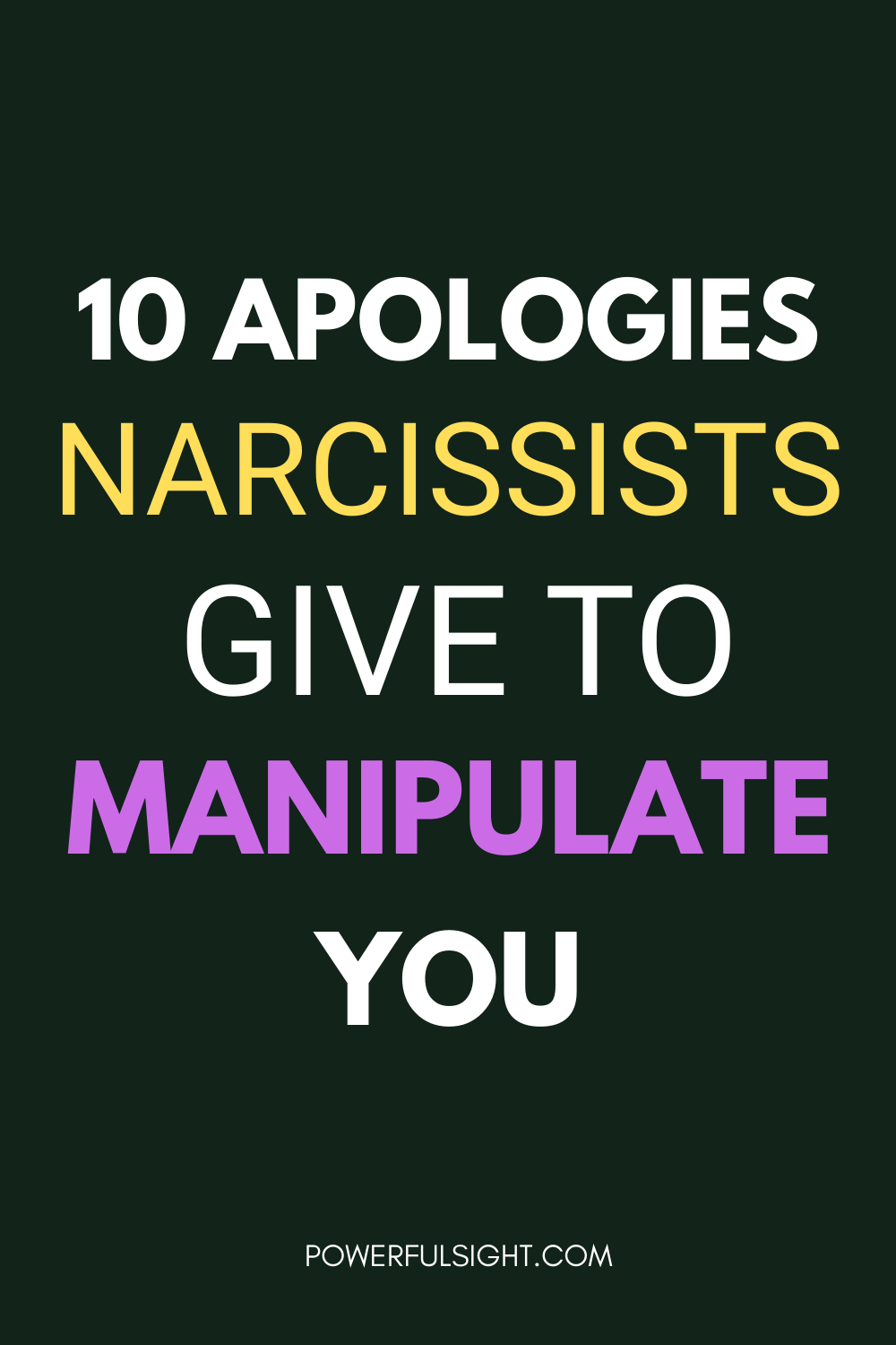 Apologies Narcissists give