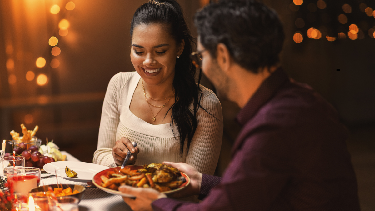 Couple eating