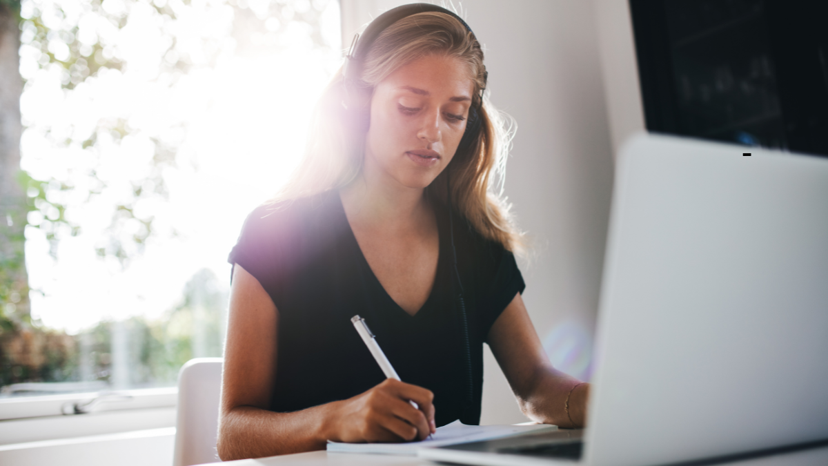 Student studying