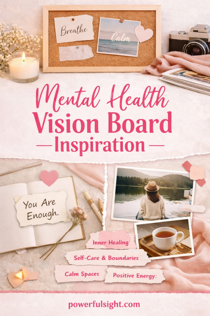 Mental Health Vision Board Inspiration - Powerful Sight