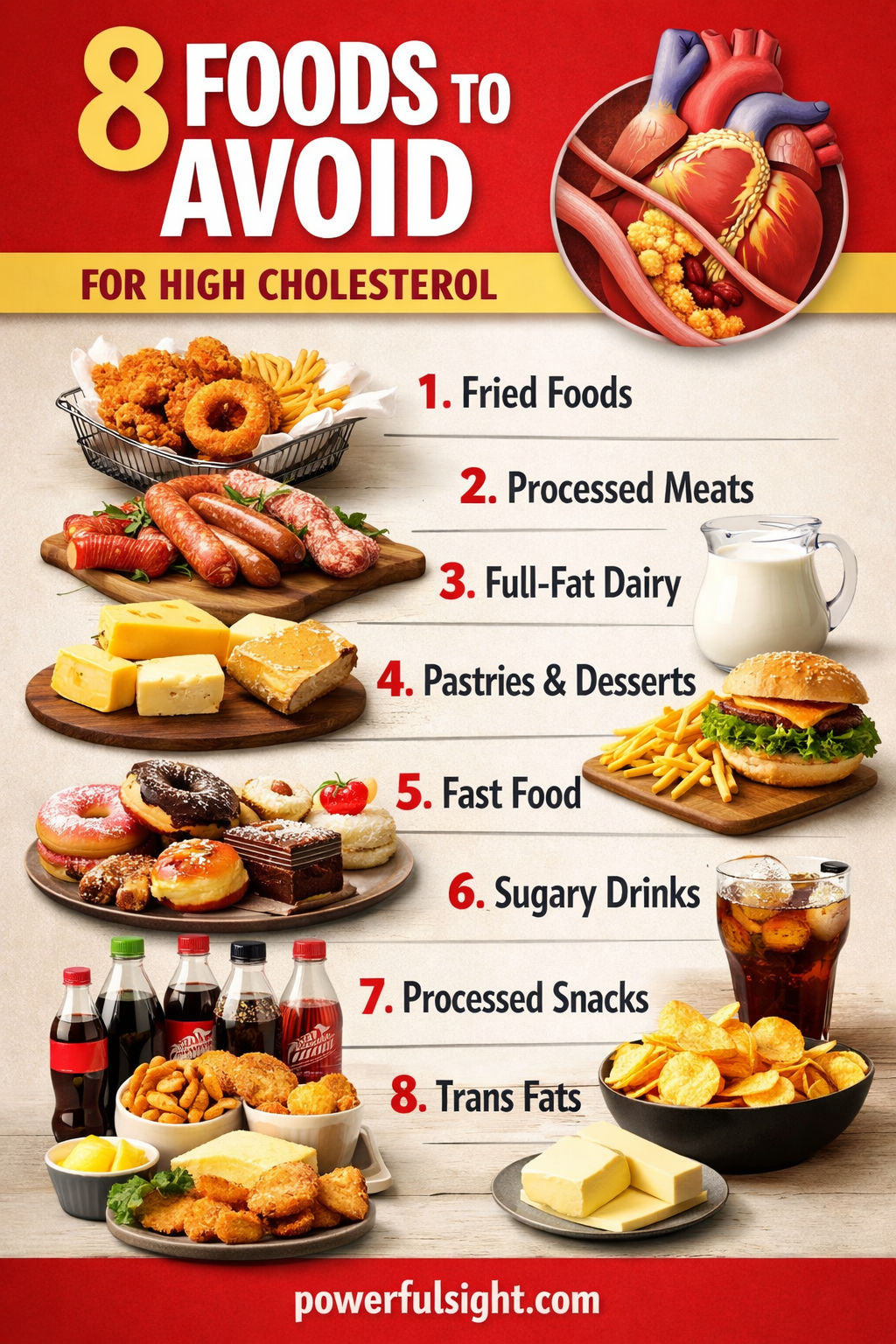 8 Foods to Avoid for High Cholesterol
