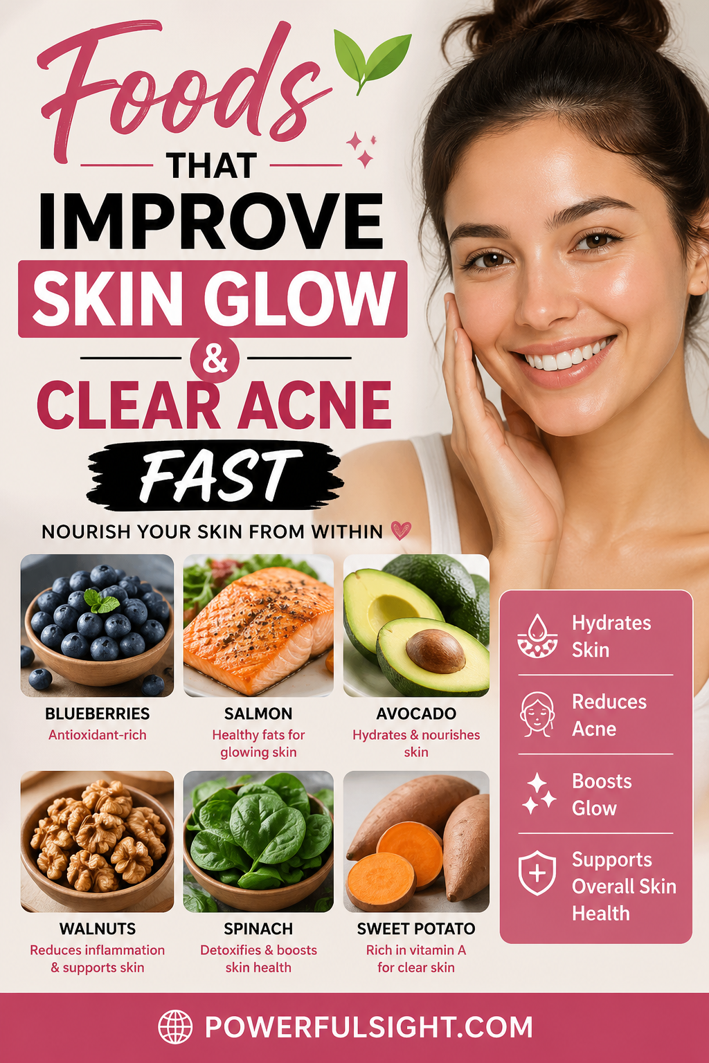 Foods That Improve Skin Glow and Clear Acne Fast