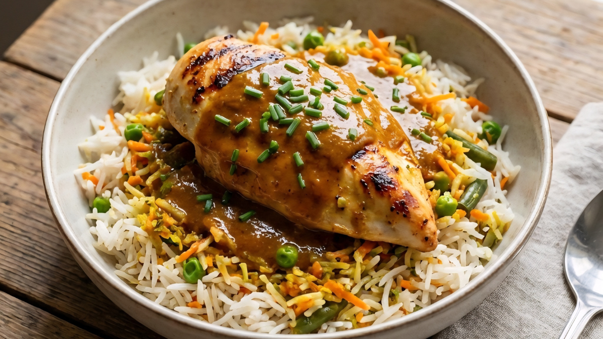 Peanut Butter Chicken And Rice Bowl